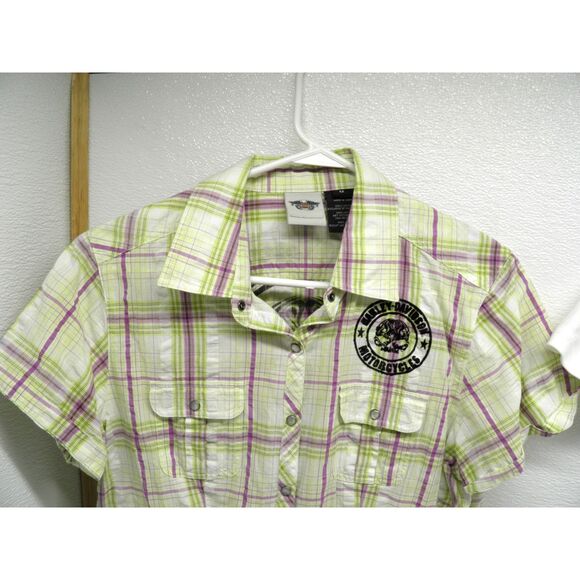 Lot of 2 Harley Davidson Shirts Women's Short Short Sleeve Motorcycle Size L - Picture 3 of 11
